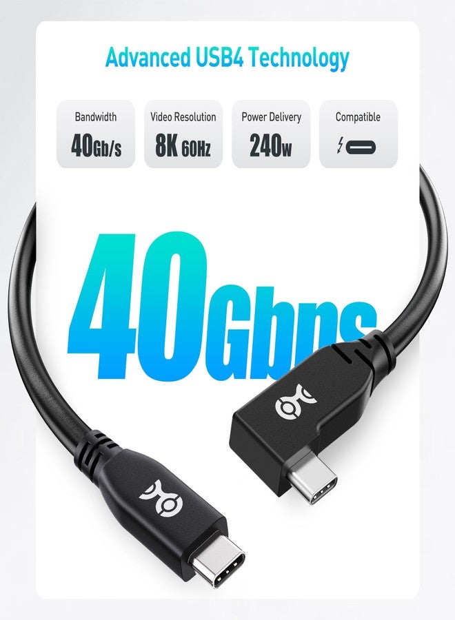 Cable Matters 40Gbps Right Angle USB 4 Cable 3.3 ft, Supports Up to [8K@60Hz / 4K@240Hz Video, 240W Charging, 40Gbps Data Transfer] USB4 Cable Right Angle, Compatible with Thunderbolt 4, MacBook, XPS - Image 2