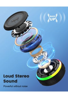 Excefore Bluetooth Shower Speaker, Portable Bluetooth Speakers, IP67 Waterproof Wireless Speaker with Dynamic Lights, True Wireless Stereo, Crisp Clear Sound, for Sports, Pool, Beach, Hiking, Camping  - Image 3