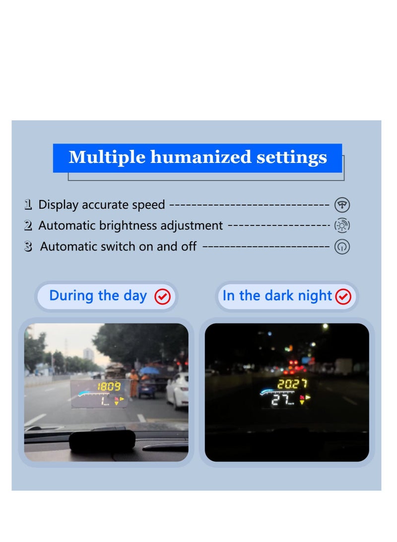Car Hud Gps Speedometer, Head Up Display For Cars, Digital Speedometer For Car Mph, Easy-to-Read, High-Performance Speed Tracker for All Vehicle Types