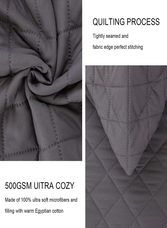 Feyocn 5-Piece Daybed Cover Set Gray,Twin Cozy Daybed Bedding Sets for All Season Double Sided-Quilting Daybed Comforter Bedspread, Geometric Print Day Bed Cover Twin Bed with 4 Pillow Shams,39"x75" - Image 3