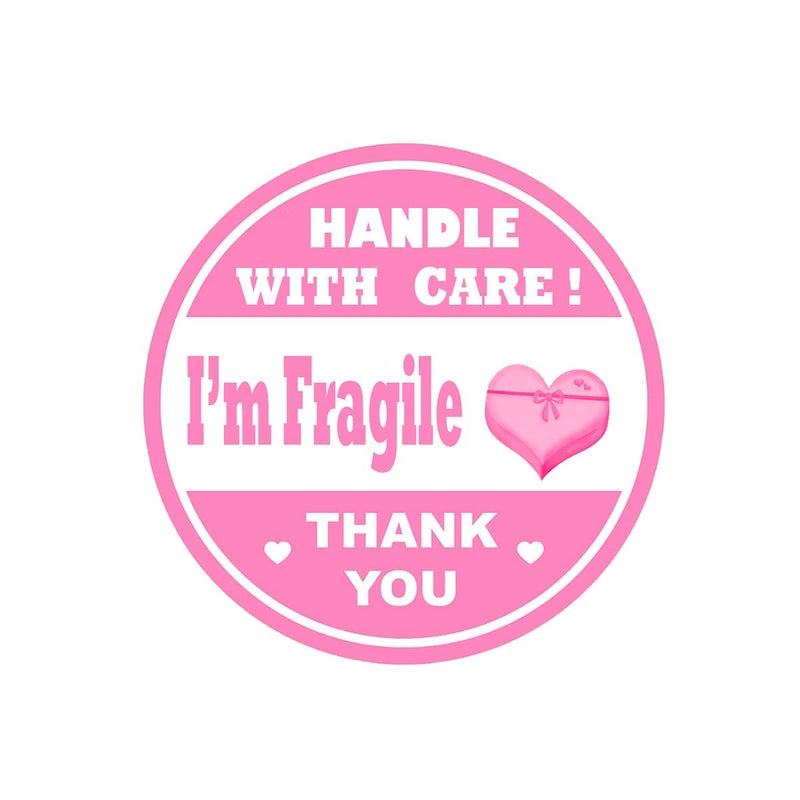 Pink Fragile Stickers Im Fragile Box Labels 15 Inch Round Thank You StickerFragile Shipping Sticker for Personal Gift Bag Small Businessmailing Packages and Box500 Pcs