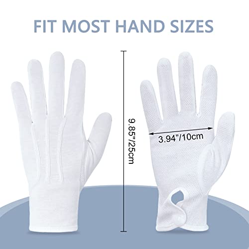 Fittia White Parade Gloves with Grip: Non-Slip for Men & Women with Snap Cuff, Breathable Cotton, Costume Honor Guard Gloves, 1 Pair - Image 5