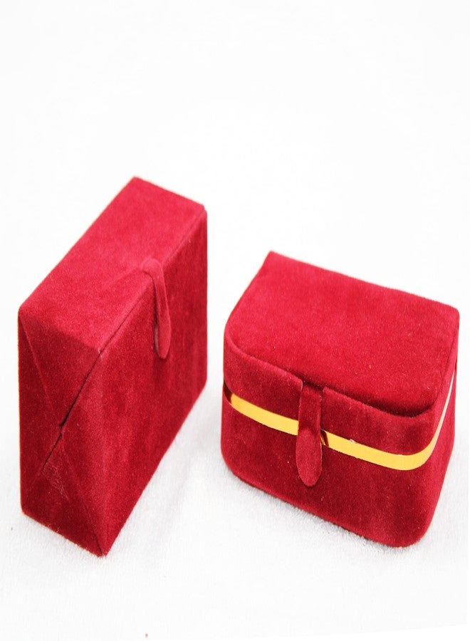 LUCES Combo Golden 2 Bangle Chain Necklace Jewelry Pouch with Cream Ring Earring Box Satin Wardrobe Organizer Jewellery Vanity Box - Image 3