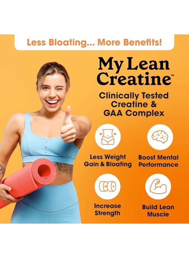 Fit & Lean Creatine for Women, My Lean Creatine Powder Complex with GAA, Muscle Performance, Cognitive Function and Less Bloating, Reduced Water Retention, Orange Sherbert, 30 Servings - Image 2