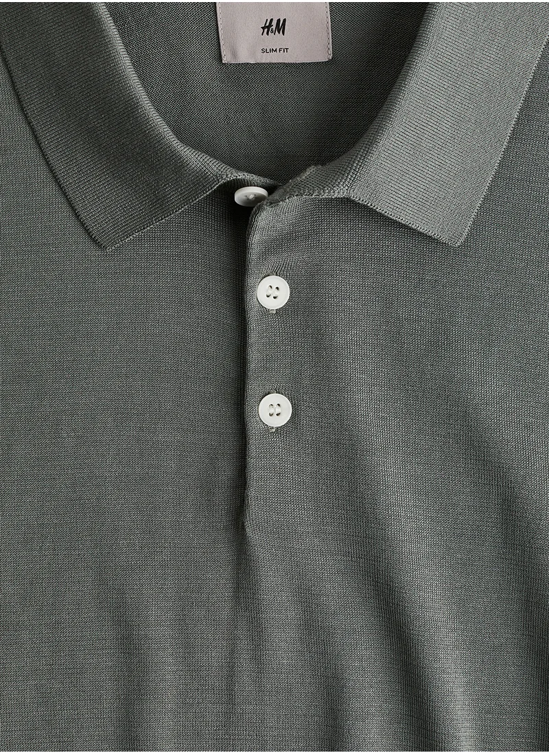 اتش اند ام Slim Fit Silk-Blend Polo Shirt