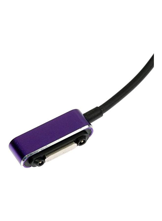 Loquat Magnetic Aluminum Charging Cable For Song Xperia Smart Phone Black/Purple - Image 3