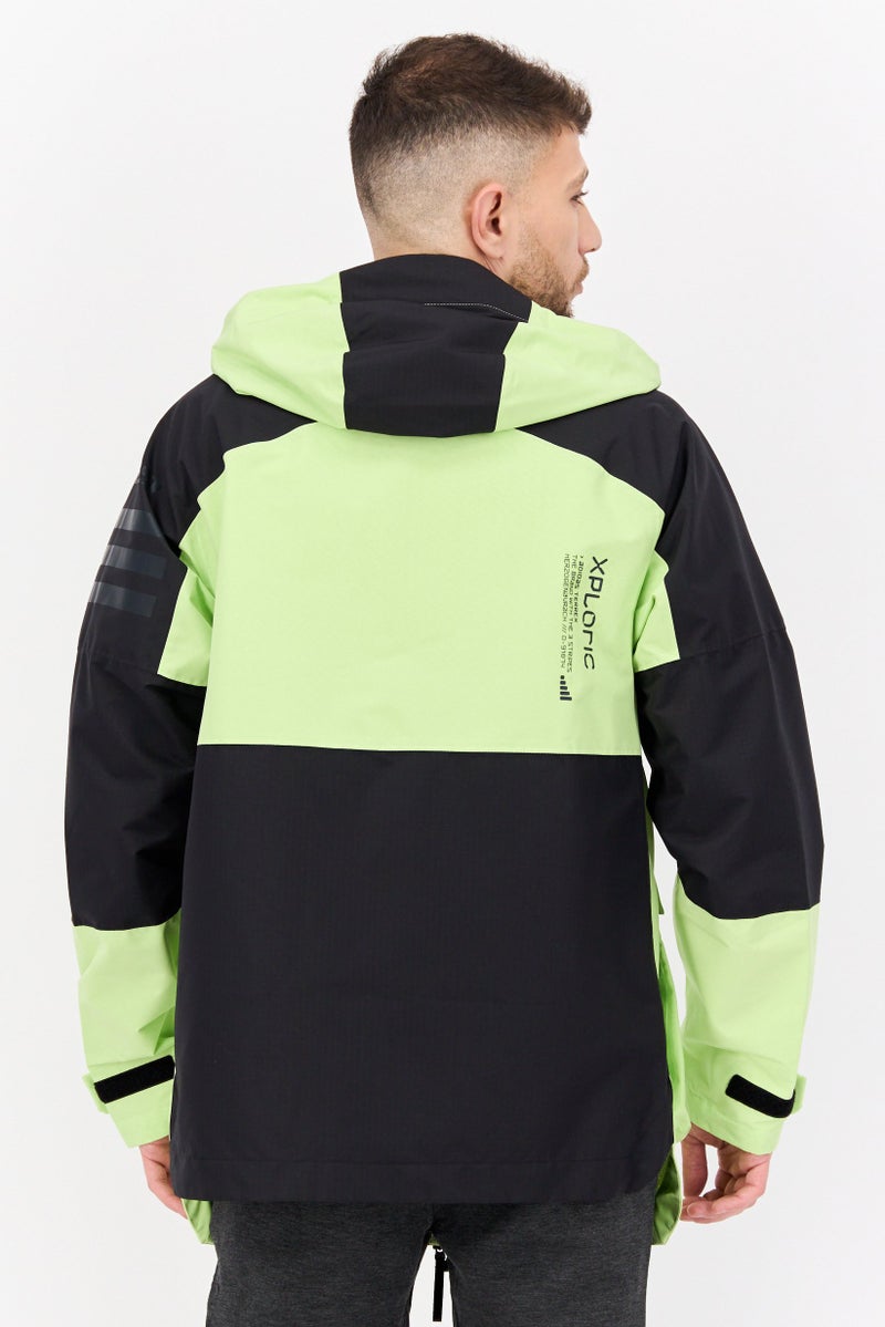 Adidas Men Brand Logo Windbreaker Jacket,Lime Multicolor - Image 3