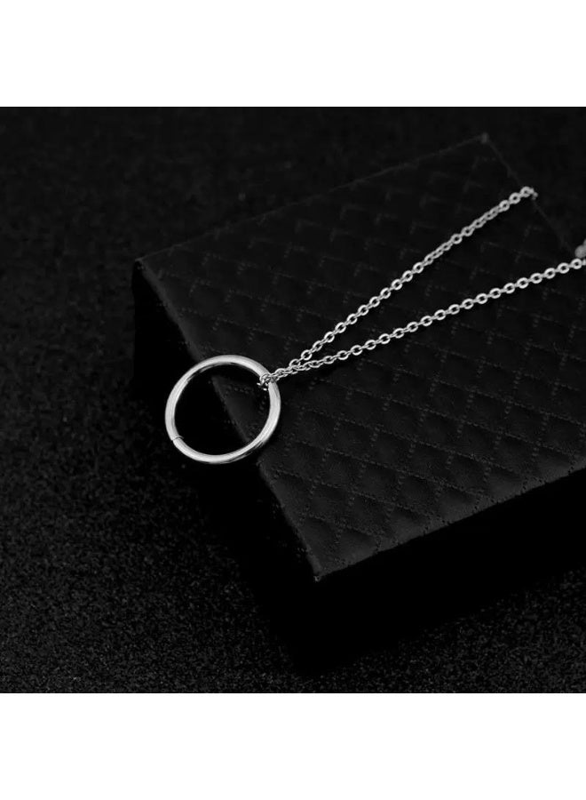 سيمهو قلادة وخاتم متعدد الاستخدامات - مجوهرات هيب هوب بسيطة للجنسين، سلسلة حفلات متينة لا تبهت للأزواج - Image 2