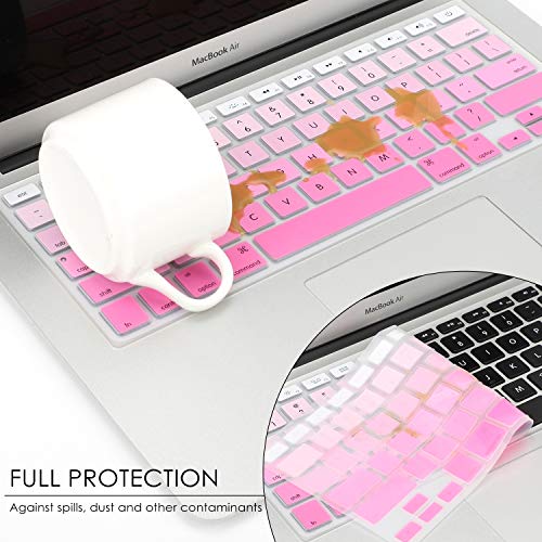 Allinside Pink Ombre Keyboard Cover Skin for MacBook Pro 13" 15" 17" (2015 or Older Version), MacBook Air 13" A1369/A1466, Older iMac Wireless Keyboard MC184LL/B - Image 5