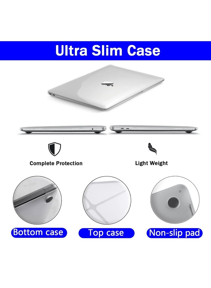 1PCs لـ MacBook Air 13 بوصة حالة M1 A2337 A2179 A1932 ، غطاء قذيفة صلبة واقية متوافق مع حالة MacBook Air M1 13.3 بوصة 2021 2020 2019 2018 Retina Touch ID (واضح) - Image 4