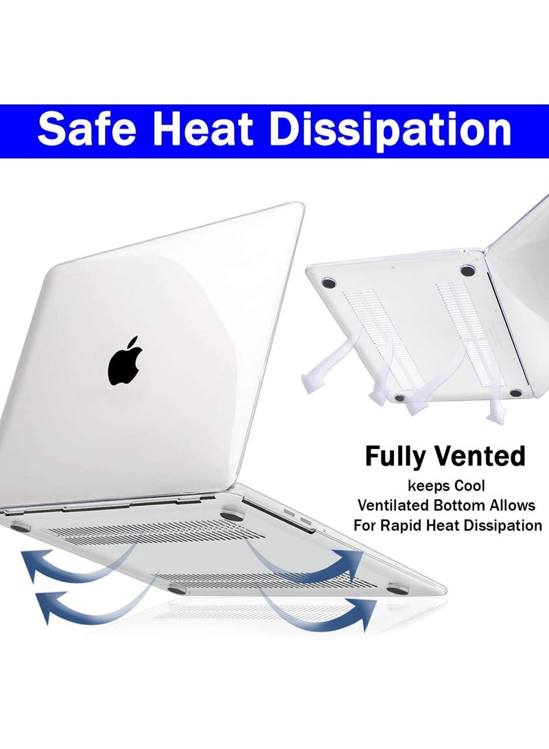 1PCs لـ MacBook Air 13 بوصة حالة M1 A2337 A2179 A1932 ، غطاء قذيفة صلبة واقية متوافق مع حالة MacBook Air M1 13.3 بوصة 2021 2020 2019 2018 Retina Touch ID (واضح) - Image 3