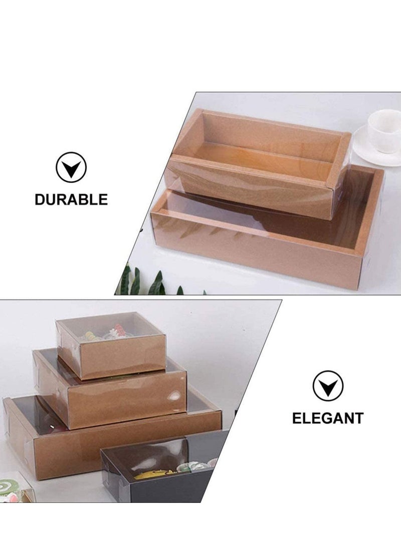 SYOSI 6pcs Bakery Boxes Paper Beautiful Cookie Disposable Cardboard Cupcake Containers Mini Cake Gift - Image 2