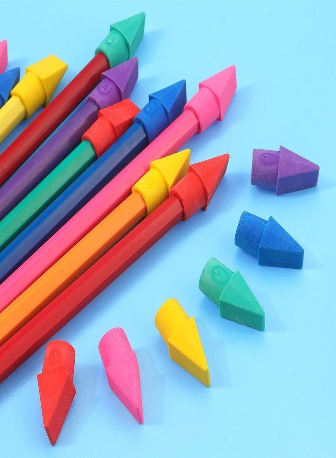 VMZONE Pencil Top Erasers Colored Cap Pencil Eraser Toppers Pencil Studying Supplies for Kid Students Teacher School Classroom (Pack of 20, Multicolor) - Image 4