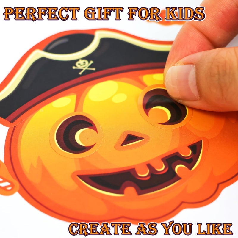 Aowplc 32 Sheets Halloween Stickers for Kids Make a Face Stickers Halloween Kids Party Favors Crafts Game Activities Supplies - Image 4