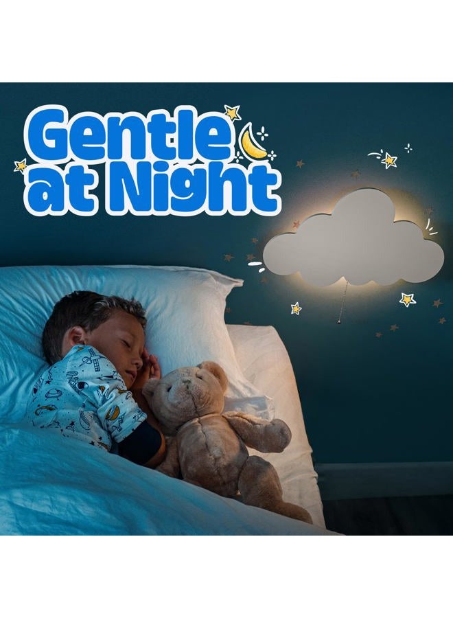 Tip perk Floating Cloud Wall Lamp for Baby Nursery | Cute Floating Cloud Lamp for Kids Bedroom | Battery-Operated Hanging Night Lights for Bedroom - Image 4
