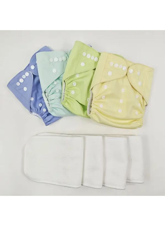 Mixed Color Cloth Diaper Set With Washable Reusable Breathable Polyester Liners - Image 1