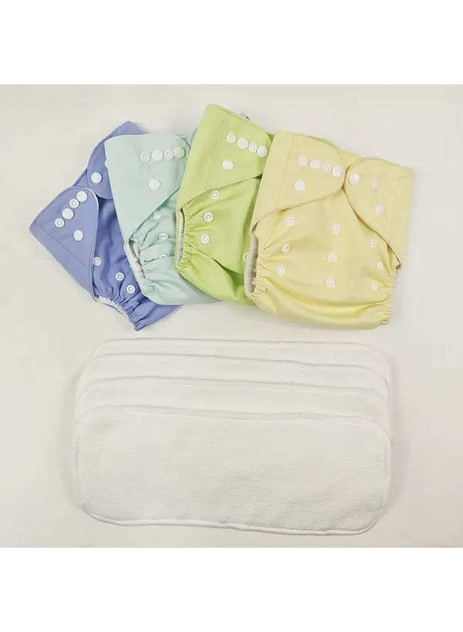 Mixed Color Cloth Diaper Set With Washable Reusable Breathable Polyester Liners - Image 2