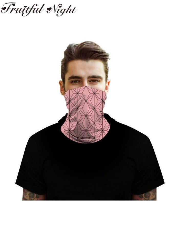 Fruitful Night - Demon slayer Nezuko Mask Face Mask Headband Scarf, 3D Print Windproof Anti Dust for Men Women Adult Kid - Image 1