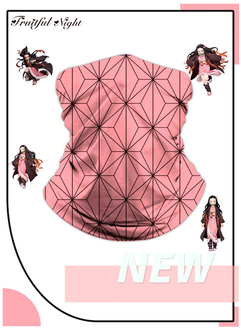 Fruitful Night - Demon slayer Nezuko Mask Face Mask Headband Scarf, 3D Print Windproof Anti Dust for Men Women Adult Kid - Image 1