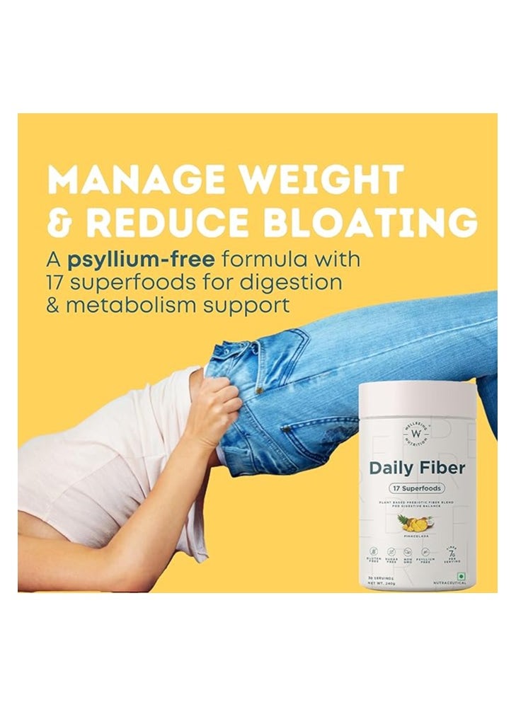 WELLBEING NUTRITION - Pack Of 2 Daily Fiber Powder Weight Management Pina Colada, 60 Servings 240G - Image 1