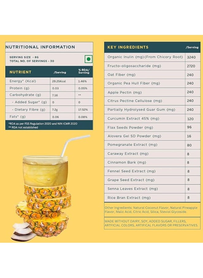 WELLBEING NUTRITION - Pack Of 2 Daily Fiber Powder Weight Management Pina Colada, 60 Servings 240G - Image 1