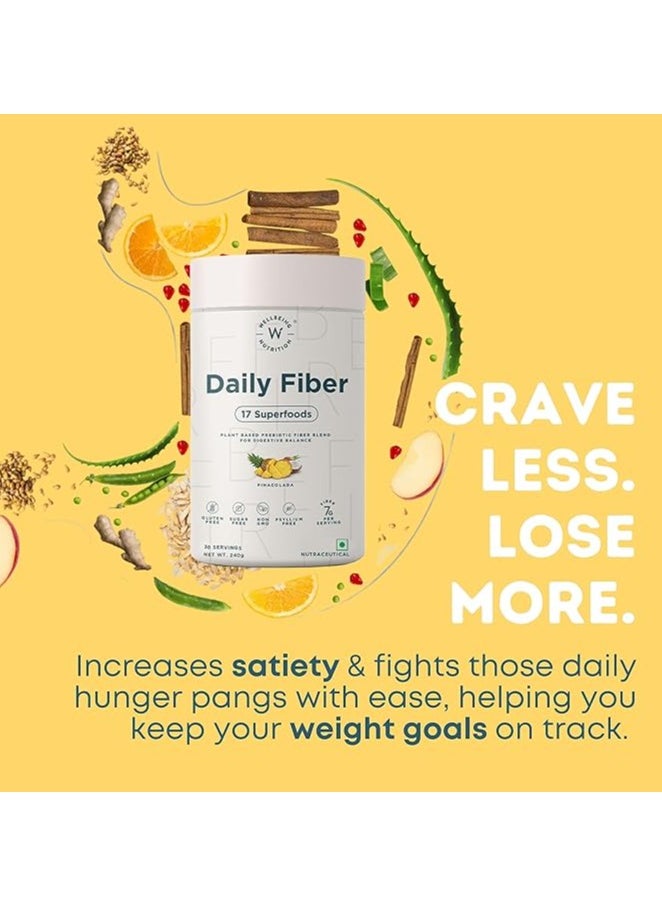WELLBEING NUTRITION - Pack Of 2 Daily Fiber Powder Weight Management Pina Colada, 60 Servings 240G - Image 1