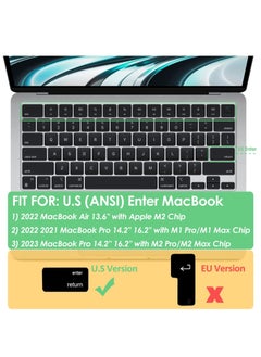 Generic Arabic Language Silicone Keyboard Cover Skin for MacBook Air 13.6 Inch A2681 M2 Chip MacBook Pro 14 Inch Model A2442 M1 Pro/Max & MacBook Pro 16 Inch Model A2485 M1 Pro Max Chip US Layout  - Image 2
