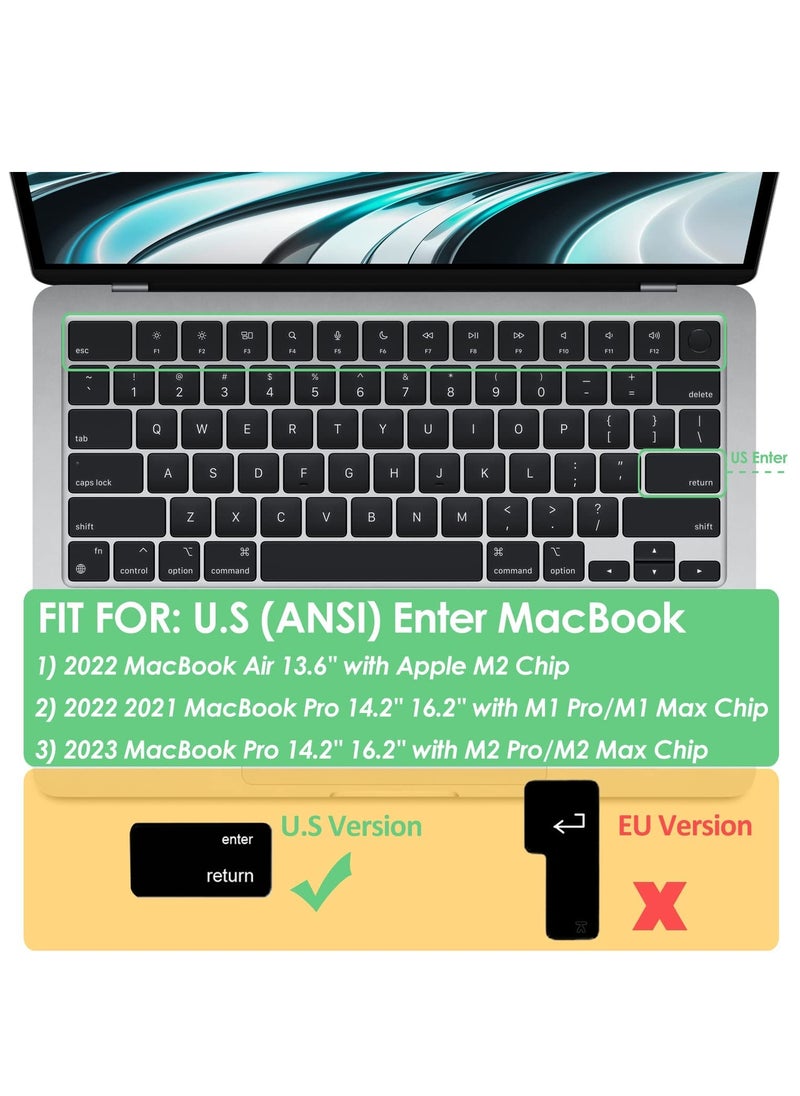 Generic Arabic Language Silicone Keyboard Cover Skin for MacBook Air 13.6 Inch A2681 M2 Chip MacBook Pro 14 Inch Model A2442 M1 Pro/Max & MacBook Pro 16 Inch Model A2485 M1 Pro Max Chip US Layout  - Image 2