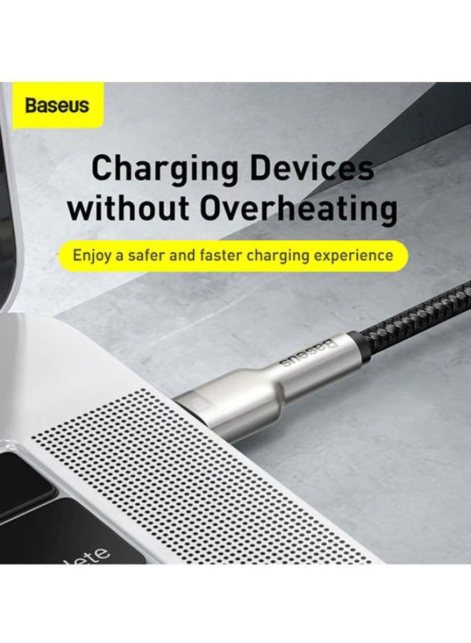 بيسوس كابل مضفر بمنفذ USB من نوع C بطول مترين وقدرة 100 وات بتقنية توصيل الطاقة PD ويدعم الشحن السريع ومزود بكابل بمنفذ USB من النوع C لمنفذ USB من نوع C ومتوافق مع آي باد ميني 6 وماك بوك برو 2021 مقاس 14 بوصة و16 بوصة وماك بوك آير وآي باد برو مقاس 12.9 بوصة وسامسونج ‎S21+‎‎ وهواوي ‎‎‎P30 وغيره. لون أسود. - Image 5