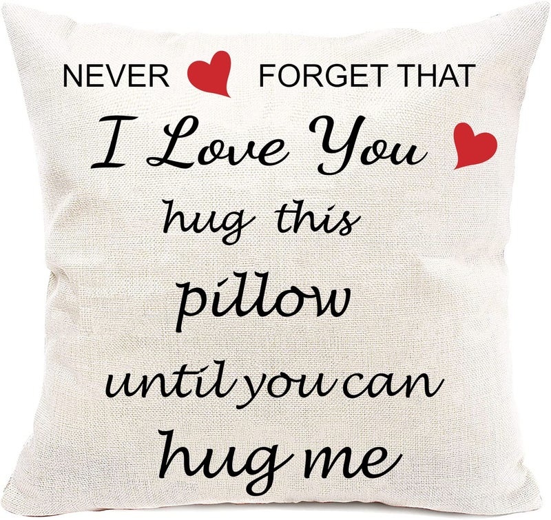Anrkets Two Sided Printing Lover Pillow Cover I Love You Valentine 's Day Birthday Gift Cotton Linen Square Throw Waist Pillow Case Decorative Cushion Cover Pillowcase Sofa 18 ""x 18 ""