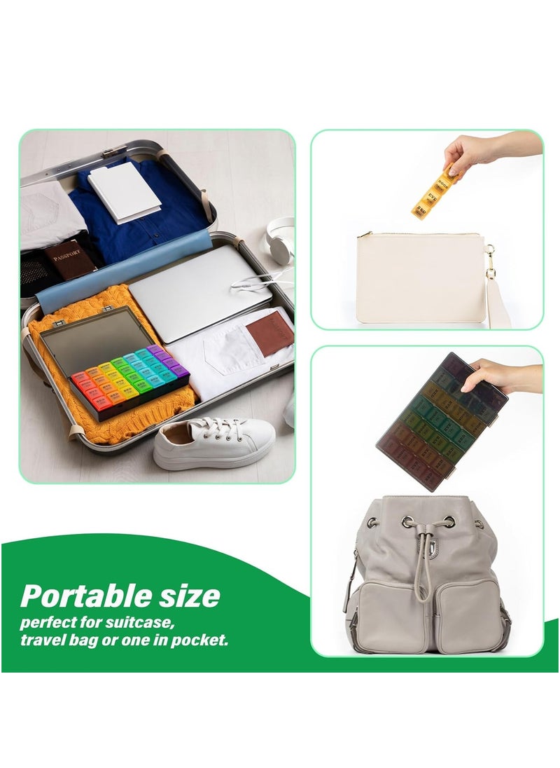 Generic - Weekly Pill Organizer 4 Times a Day 7-Day Pill Boxes and Organizer AM PM Big Compartments Pill Case Monthly Medication Organizer 28 Days Dispenser for Fish Oils - Image 1