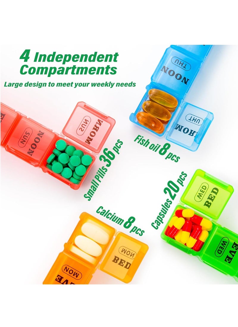 Generic - Weekly Pill Organizer 4 Times a Day 7-Day Pill Boxes and Organizer AM PM Big Compartments Pill Case Monthly Medication Organizer 28 Days Dispenser for Fish Oils - Image 1