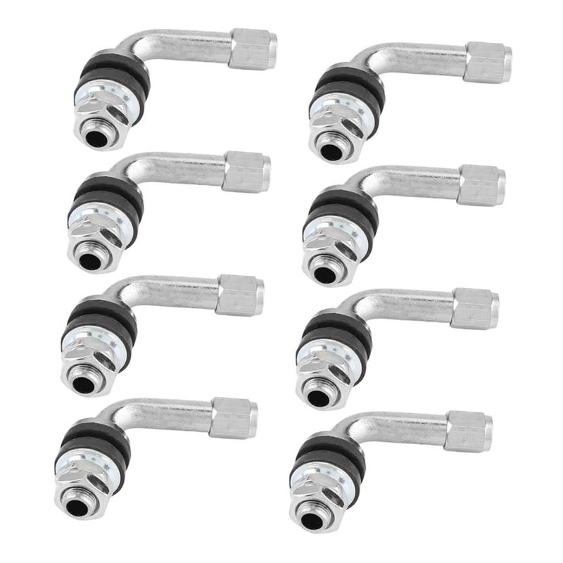 90 Degree Tire Valve Stem Extenders 8 Pcs Universal For Motorcycle Electric Vehicle Scooter Easy Access Valve Extensions - Image 2