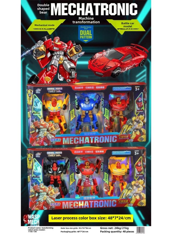 Children's Toys Deformation Robot King Kong Suit Education Training Course Organization Gift Night Market Ring Toys Wholesale-Color:Mechanical Battle Armor【1158-138】  - Image 1
