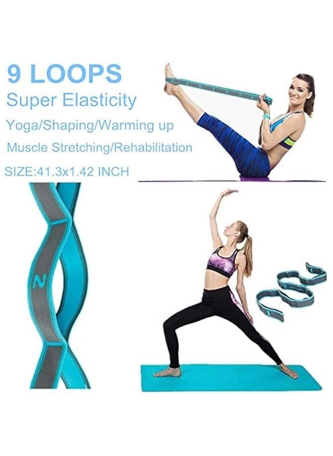 Generic Latest elastic adjustable stretching straps hamstring stretcher device pilates equipment for home workouts elastic exercise band leg exercise equipment yoga equipment for home workouts-9 Loops  - Image 5