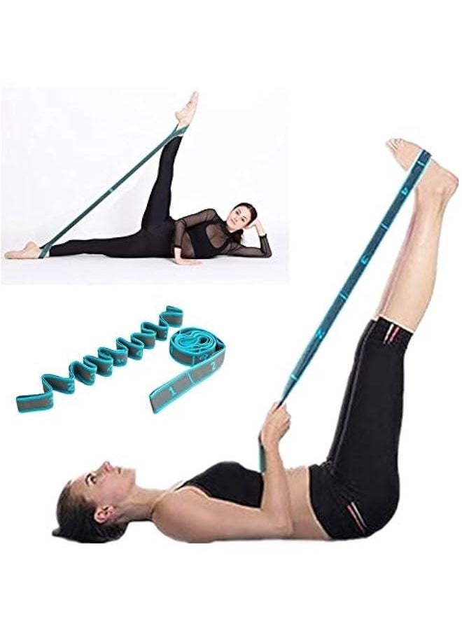 Generic Latest elastic adjustable stretching straps hamstring stretcher device pilates equipment for home workouts elastic exercise band leg exercise equipment yoga equipment for home workouts-9 Loops  - Image 1