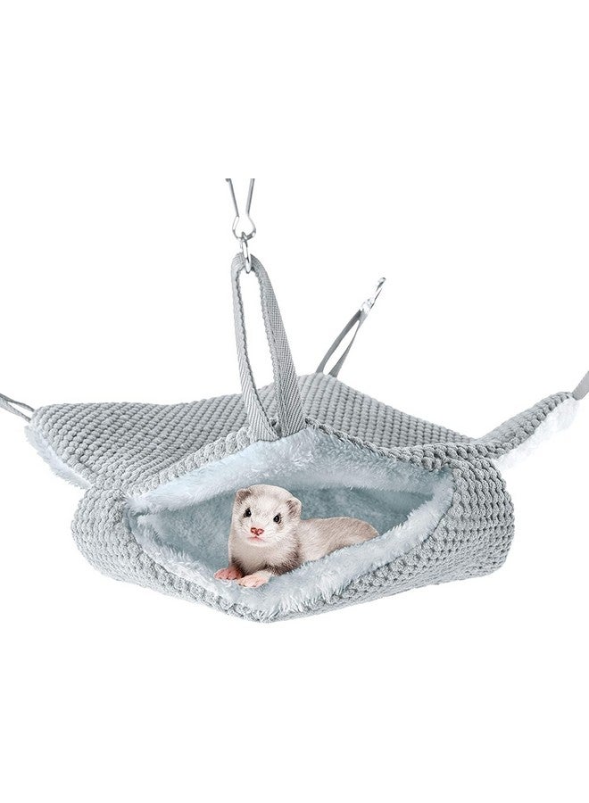Niteangel Ferret Hammock Napping Bed Pocket - Swing Snuggle Sack for Ferrets Rats Suger Glider Squirrels (Grey) - Image 2