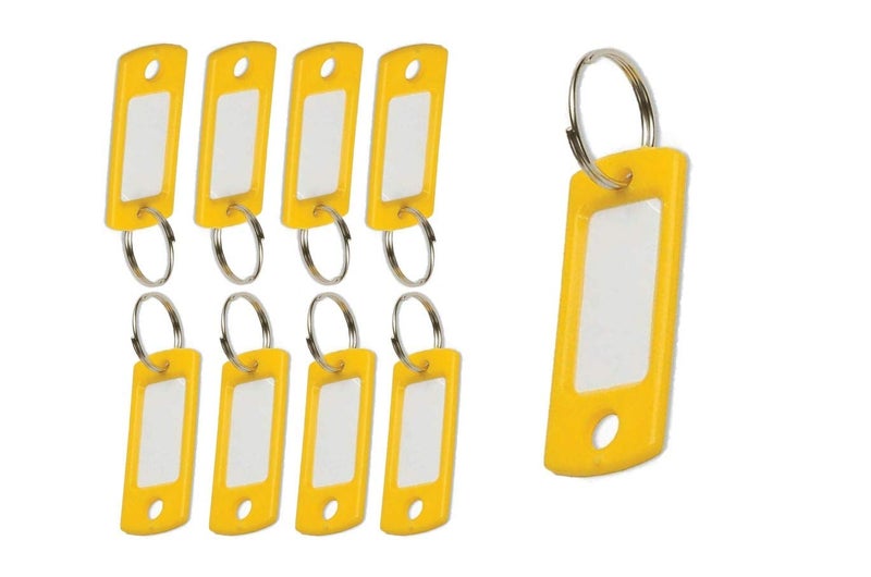 Lucky Line Flexible Colored Plastic Key Tag with 3/4" Split Ring in Yellow, 50 Tags (16980) - Image 1
