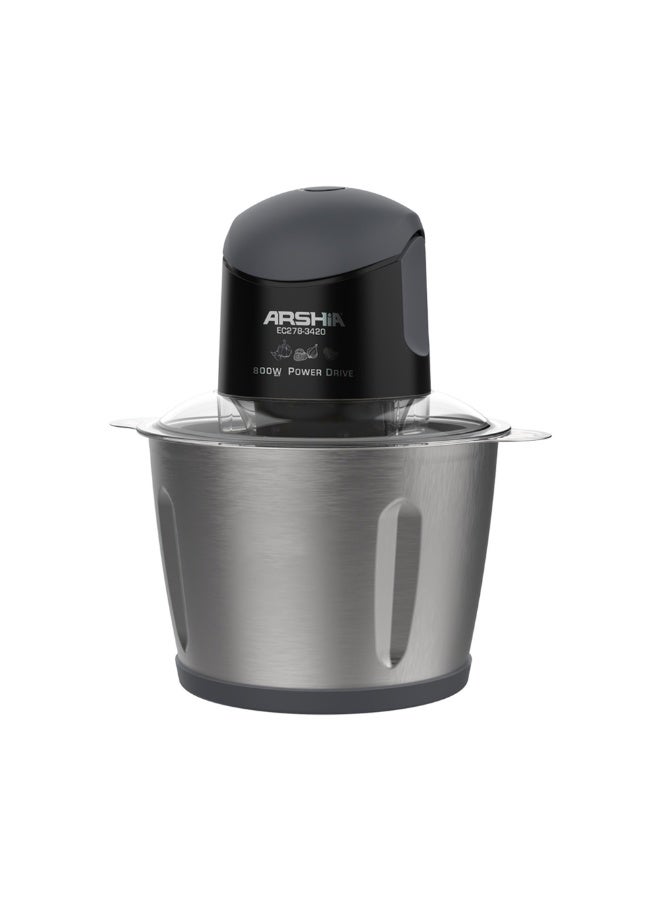 Arshia Electric Meat Grinder 3L – 800W Power – Stainless Steel Bowl – Black - Image 1