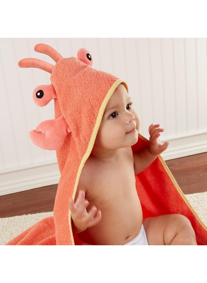 Baby Aspen Baby Boys Lobster Laughs (Updated Gift Packaging) Hooded Towel, Orange, 1 Count US - Image 4