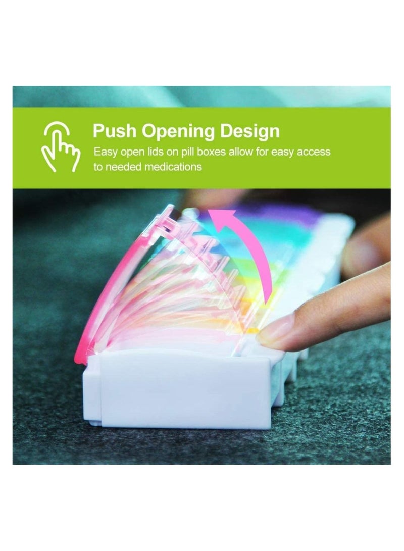 SYOSI Weekly Pill Organizer Arthritis Friendly, BPA Free Travel 7 Day Pill Box Case with Spring Open Design and Large Compartment to Hold Vitamins, Cod Liver Oil, Supplements and Medication - Image 2