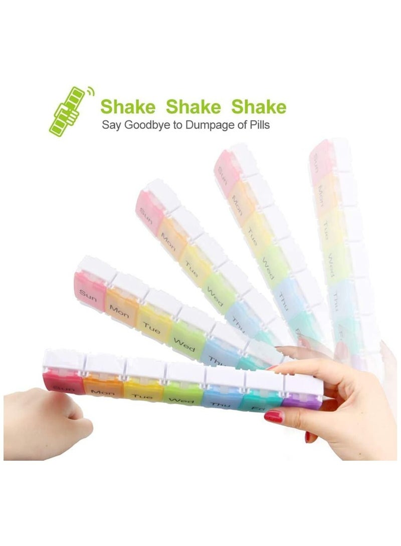 SYOSI Weekly Pill Organizer Arthritis Friendly, BPA Free Travel 7 Day Pill Box Case with Spring Open Design and Large Compartment to Hold Vitamins, Cod Liver Oil, Supplements and Medication - Image 5