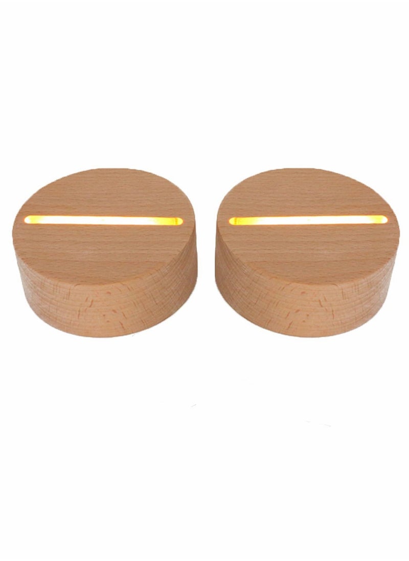 Y&D Wood Light Display Base Sets Wooden LED Crystal Glass Stand for Resin Art, 2Pcs  - Image 1