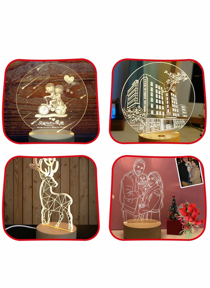 Y&D Wood Light Display Base Sets Wooden LED Crystal Glass Stand for Resin Art, 2Pcs  - Image 5