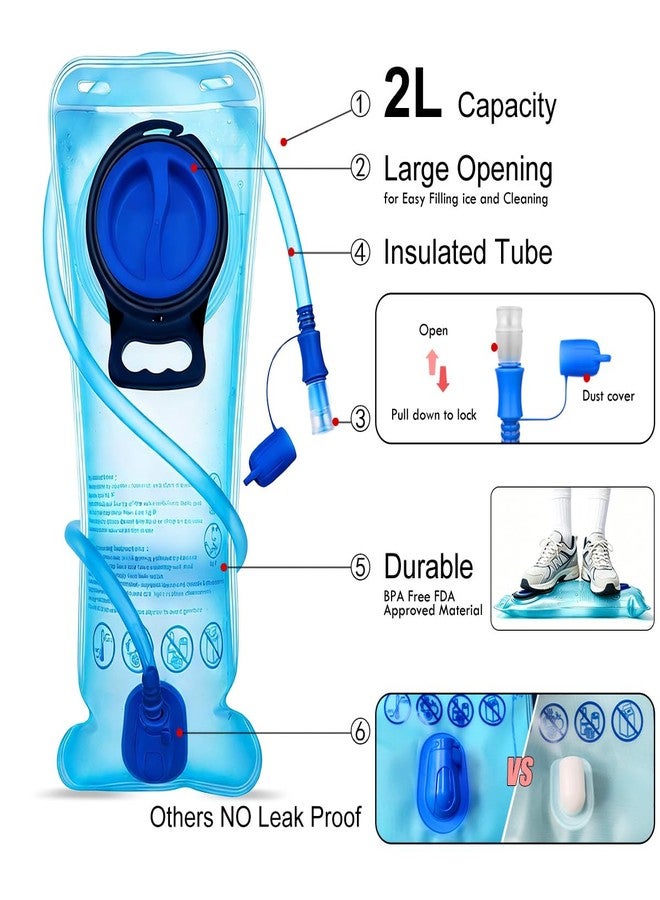 Mothybot 3L 2L 1.5L Hydration Bladder, Upgraded Leak Proof 50OZ/ 70OZ/ 100OZ 3 Liter Water Reservoir for Most Hydration Pack Replacement with Quick Release Insulated Tube & Auto Shut-Off Valve Outdoor - Image 2
