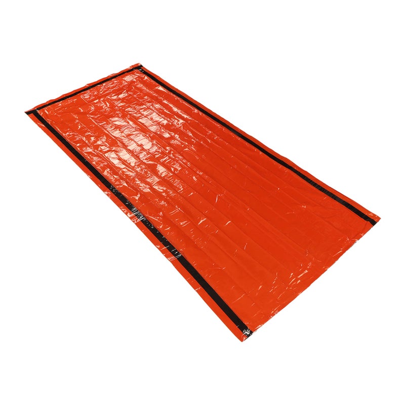 Emergency Survival Sleeping Bag Thermal Insulation PE Aluminum Film Survival Bivouac Bag with Storage Bag for Outdoor Orange 210x100cm - Image 1