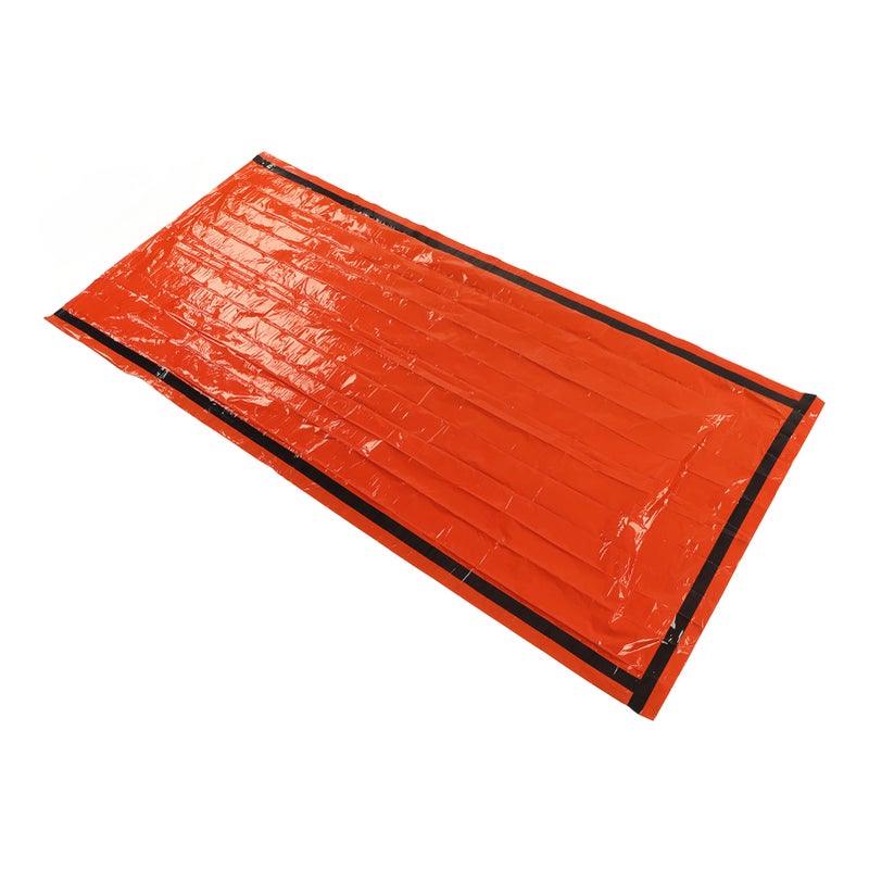 Emergency Survival Sleeping Bag Thermal Insulation PE Aluminum Film Survival Bivouac Bag with Storage Bag for Outdoor Orange 210x100cm - Image 4