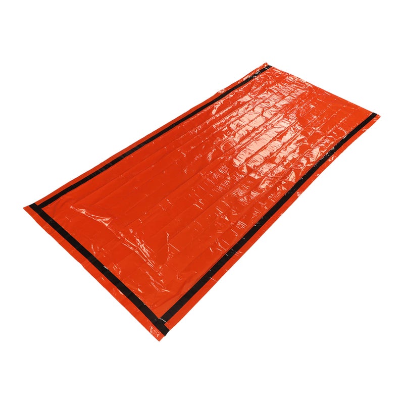 Emergency Survival Sleeping Bag Thermal Insulation PE Aluminum Film Survival Bivouac Bag with Storage Bag for Outdoor Orange 210x100cm - Image 2