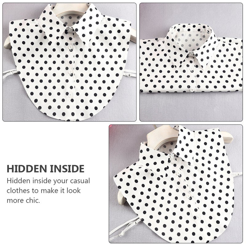 1 Pc Fake Collar Ornament Collar Clothes Accessory (Black White) - Image 2