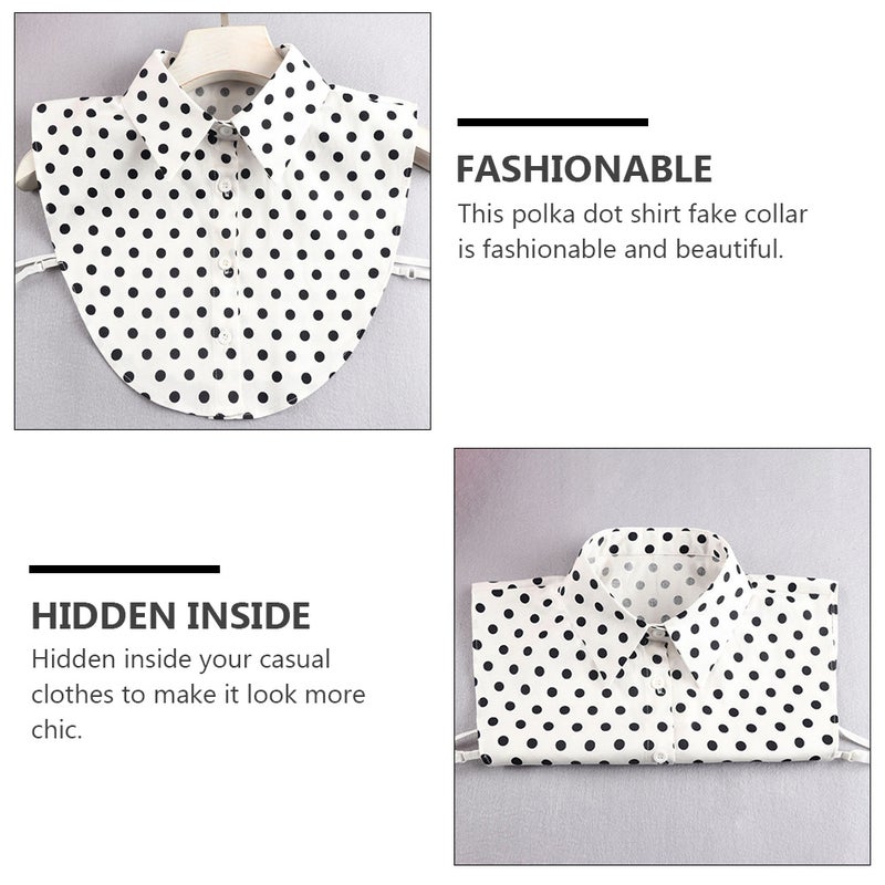 1 Pc Fake Collar Ornament Collar Clothes Accessory (Black White) - Image 3